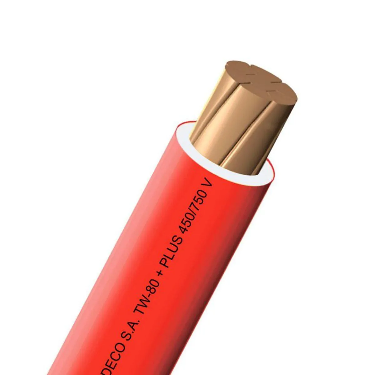 INDECO - CABLE TW-80 PLUS 450/750V 12 AWG INDECO - ROJO