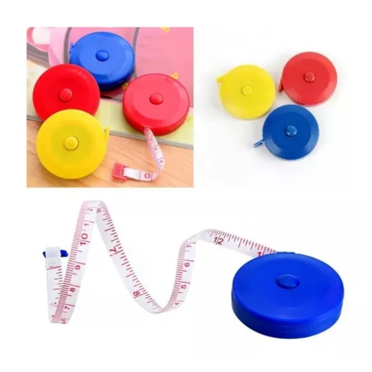 GENERICO - 3 Unid Cinta Métrica Retráctil 1.5mt para Cuerpo Sastre