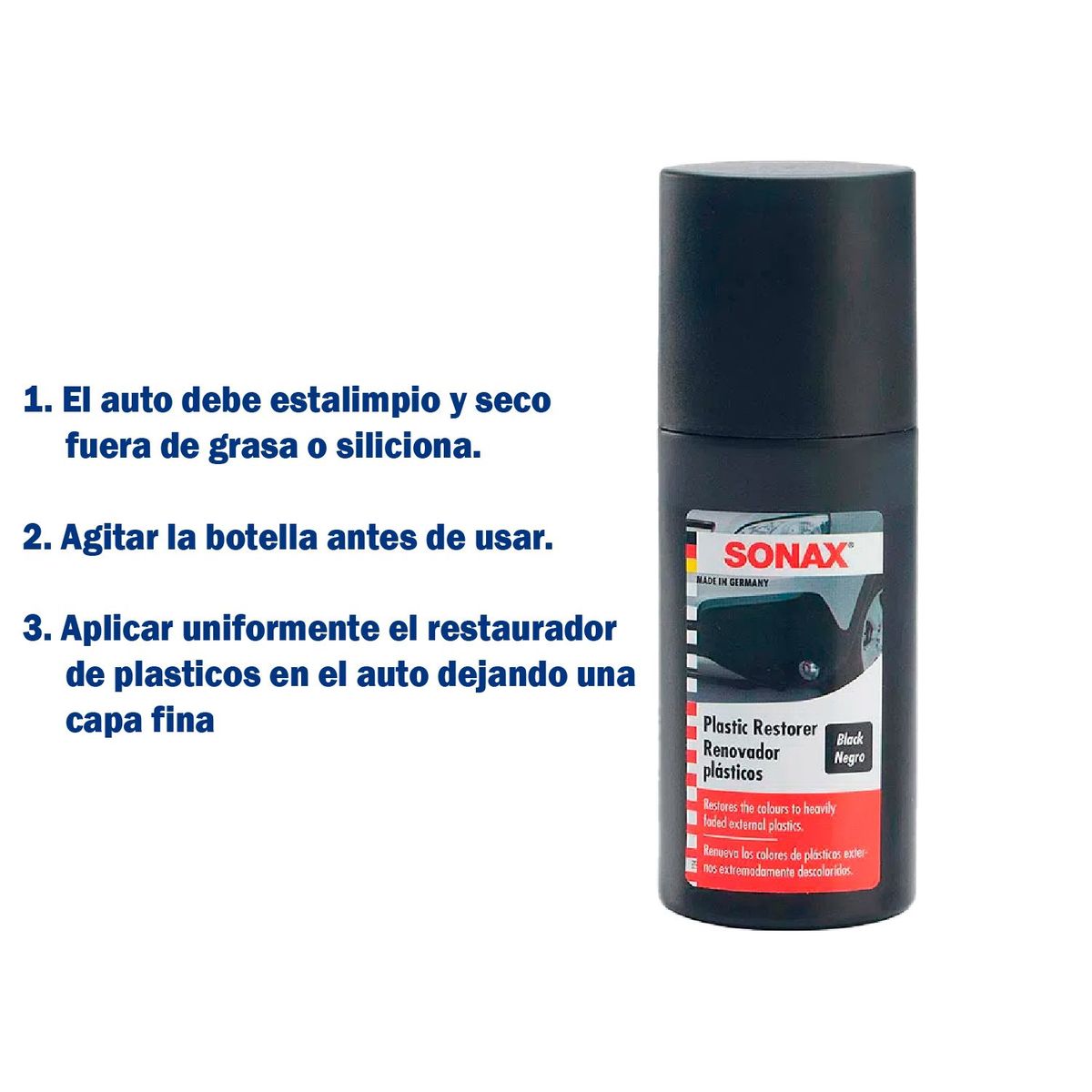 SONAX - RESTAURADOR PLASTICOS NEGRO SONAX 100ML