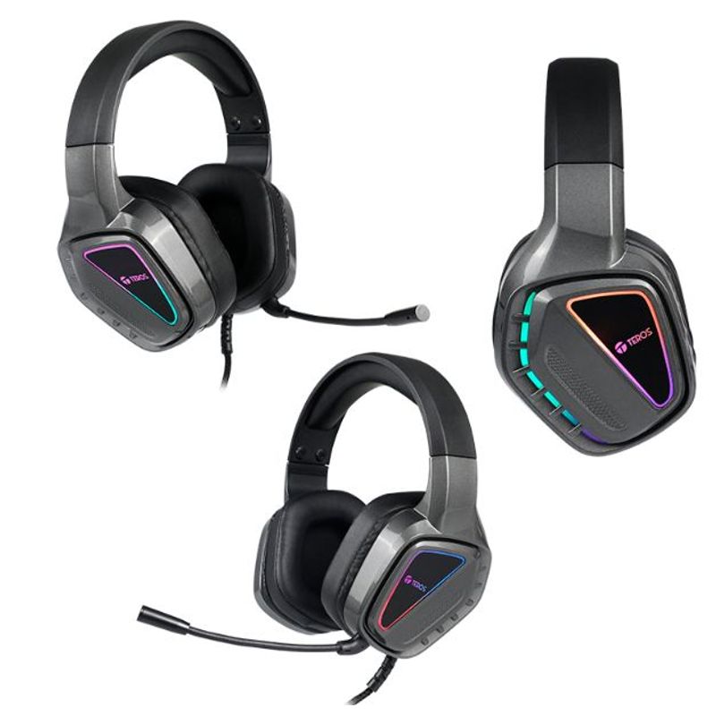TEROS GAMING - Auriculares Gaming TEROS TE-8171N estéreo micrófono Luces RGB