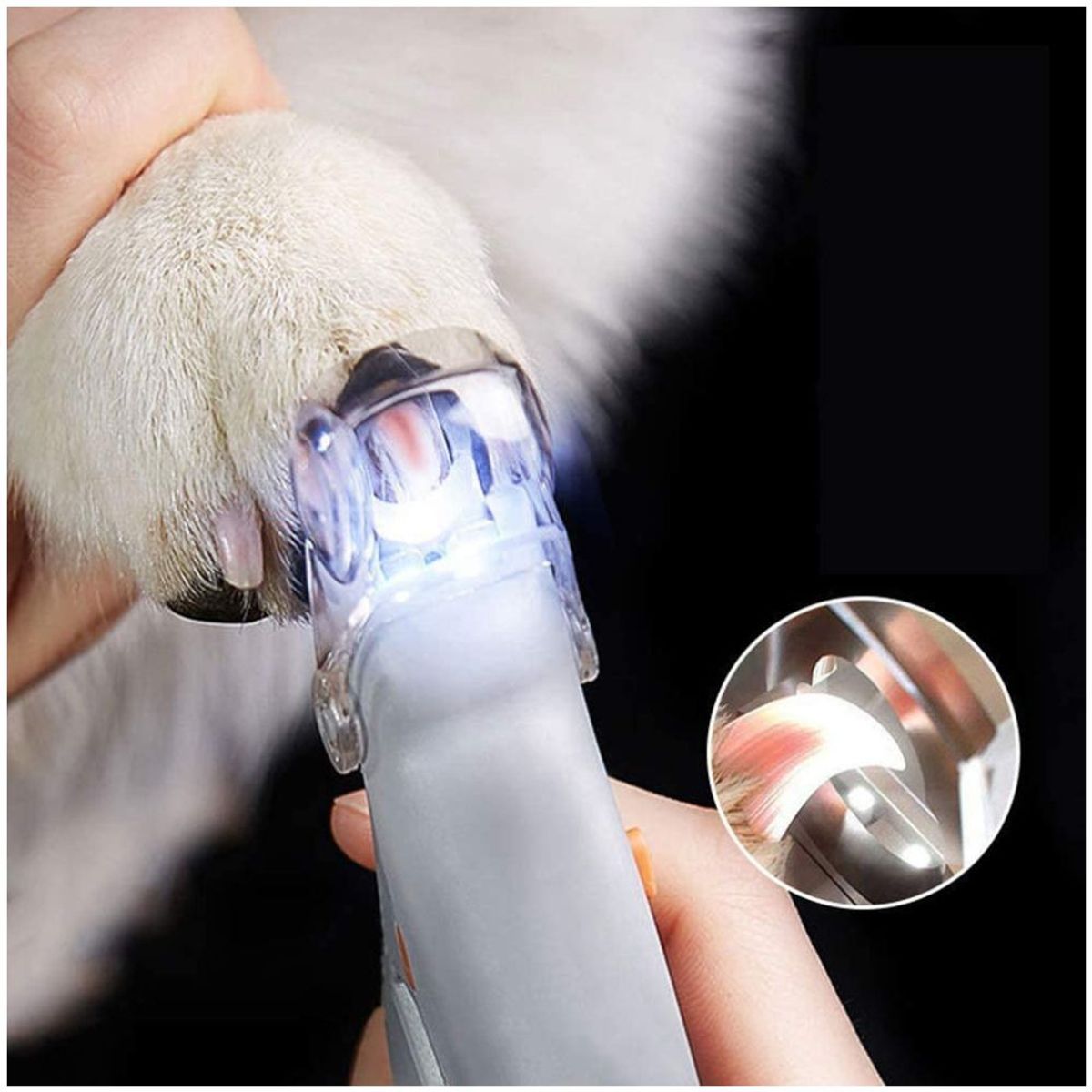 MINARI - Cortauñas para Perros Gatos Mascotas con Luz Led NJ 25C