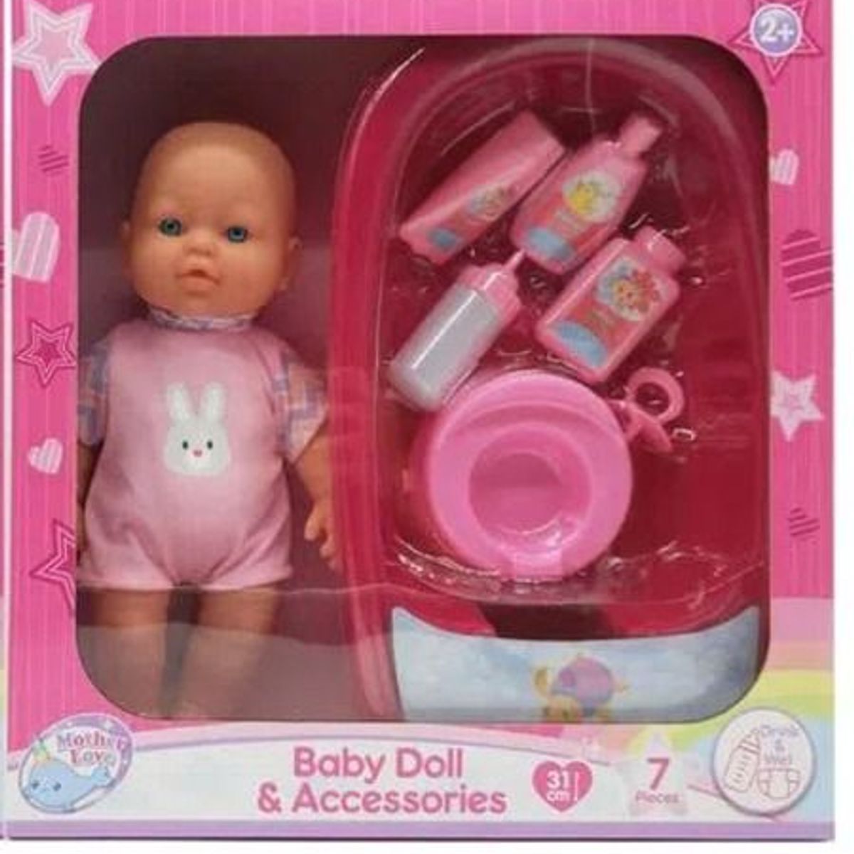 MOTHER LOVE - MUÑECA MOTHER LOVE CON ACCESORIO ROSADO 31cm