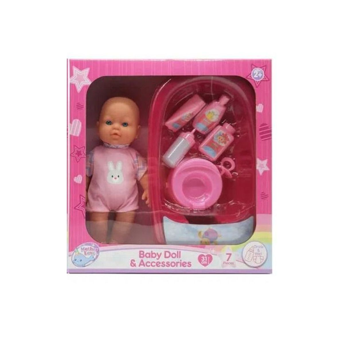 MOTHER LOVE - MUÑECA MOTHER LOVE CON ACCESORIO ROSADO 31cm