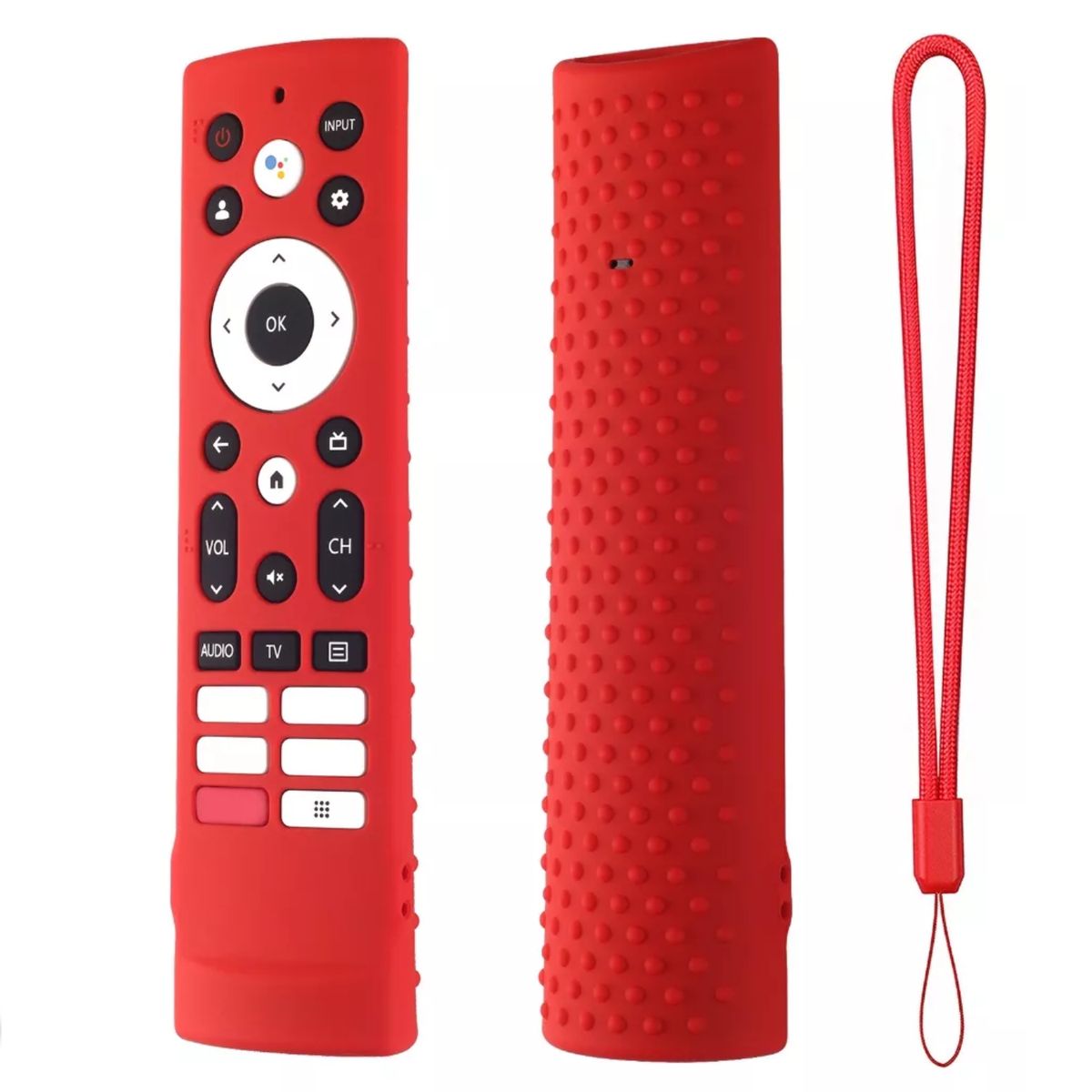 SIKAI - Funda de silicona cerrada para Control remoto Hisense Nuevo Rojo