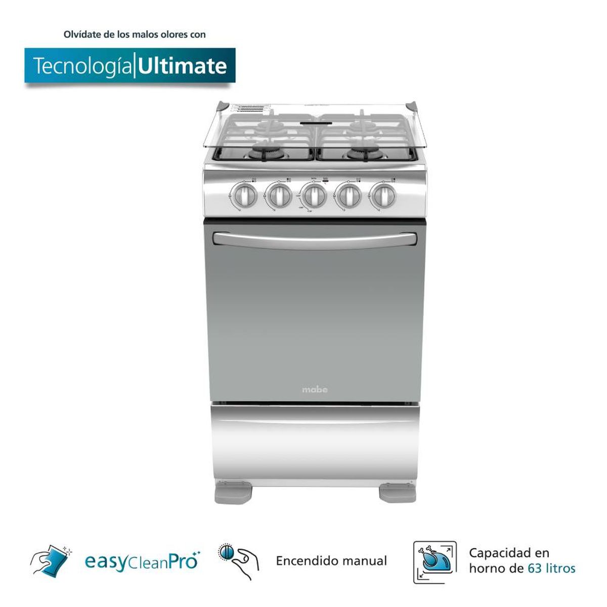 MABE - Cocina de Piso a Gas 52 cm Inox Mabe TX5110P1