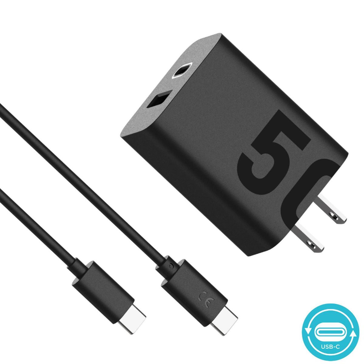 MOTOROLA - Cargador dual Motorola Turbo Power 50W incluye cable tipo USB C a USB C Negro