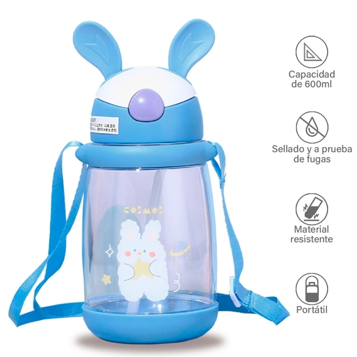 MINARI - Botella Tomatodo Anti Derrame para Niños Azul 958T