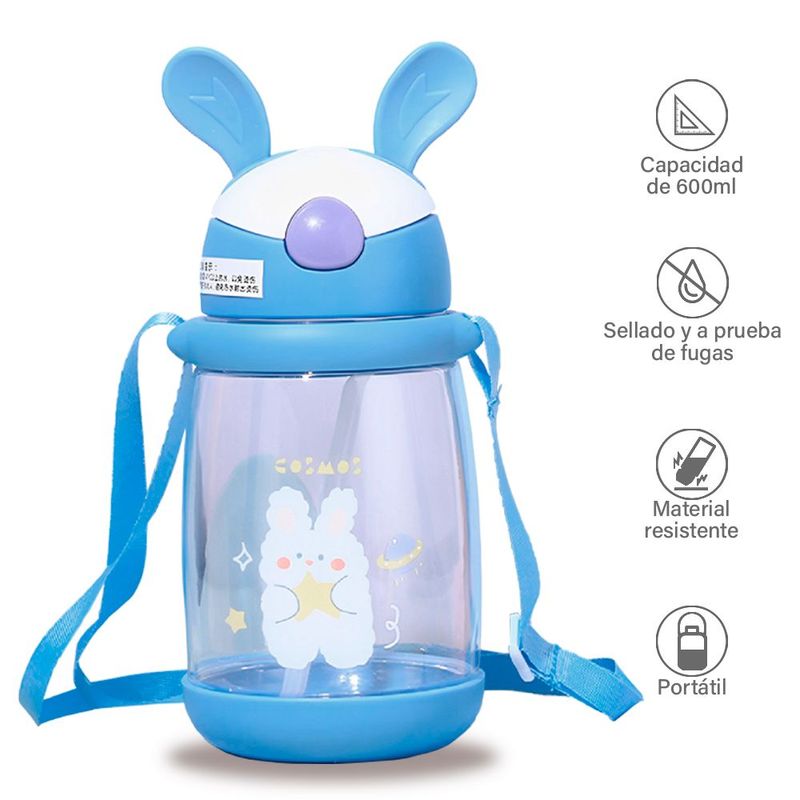 MINARI - Botella Tomatodo Anti Derrame para Niños Azul 958T