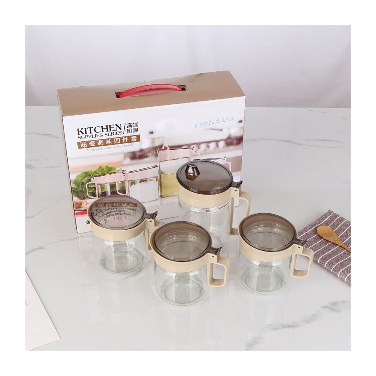 GRETAIL - Contenedores Recipientes Herméticos Condimentero 5 Piezas