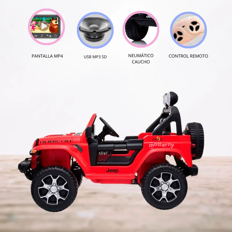 JEEP - Carro a Batería para Niños »RUBICON» Red