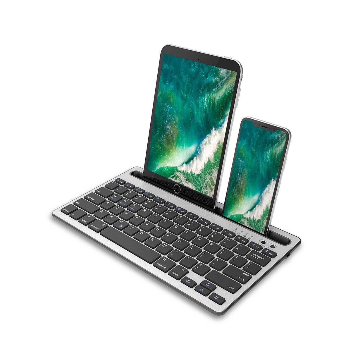 GENERICO - Teclado Bluetooth doble canal para iPad y teléfonos iOS y Android