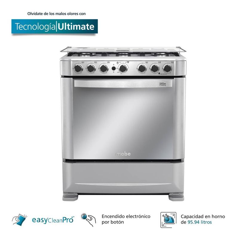 MABE - Cocina de Piso a Gas 76 cm Inox Mabe CMP7630FX0