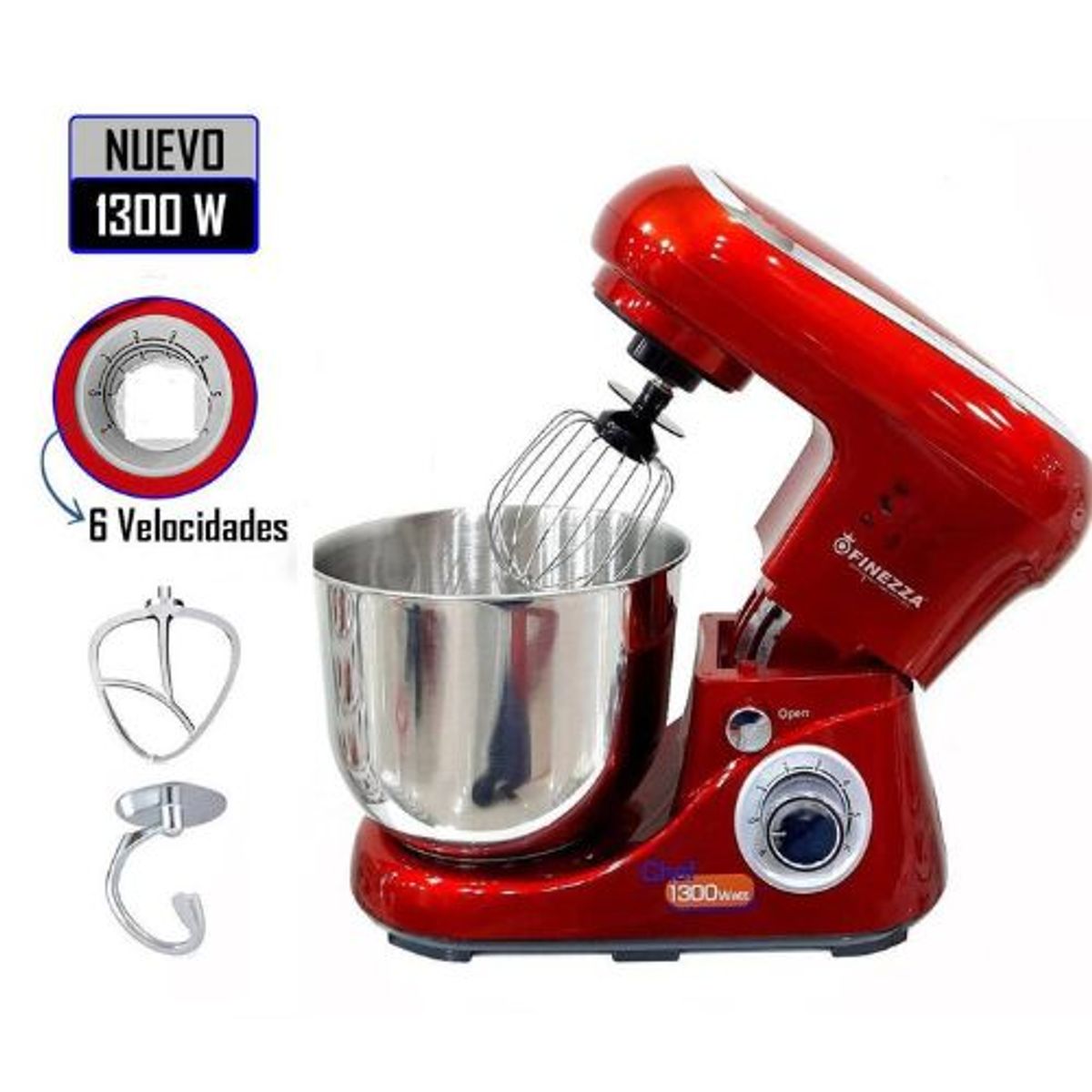 FINEZZA - Batidora Planetaria 1300 Wats 5 litros