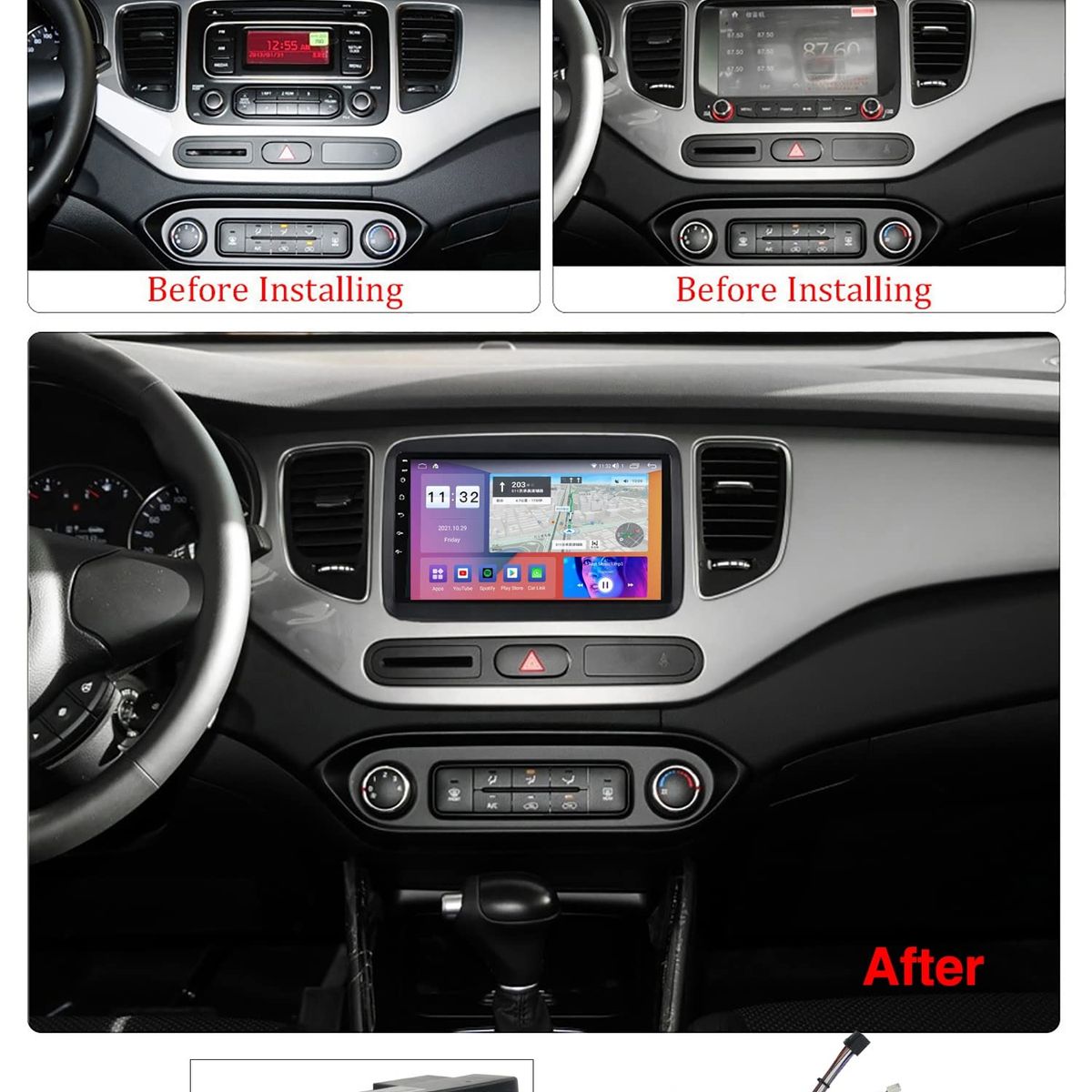 GENERICO - Autoradio Android Kia Carens 2014-2019 cámara Gratis