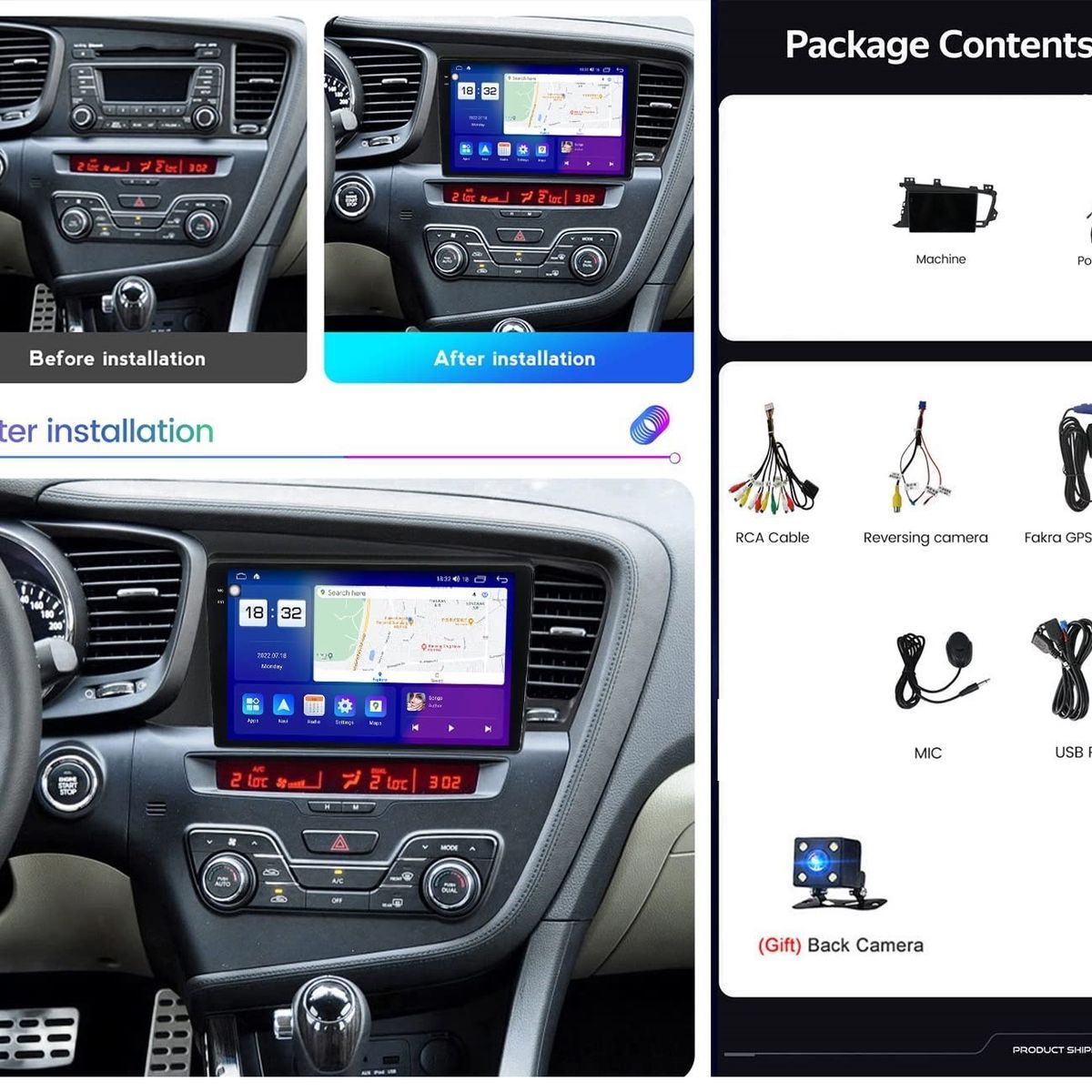 GENERICO - Autoradio Android Kia Optima 2010-2015 cámara Gratis