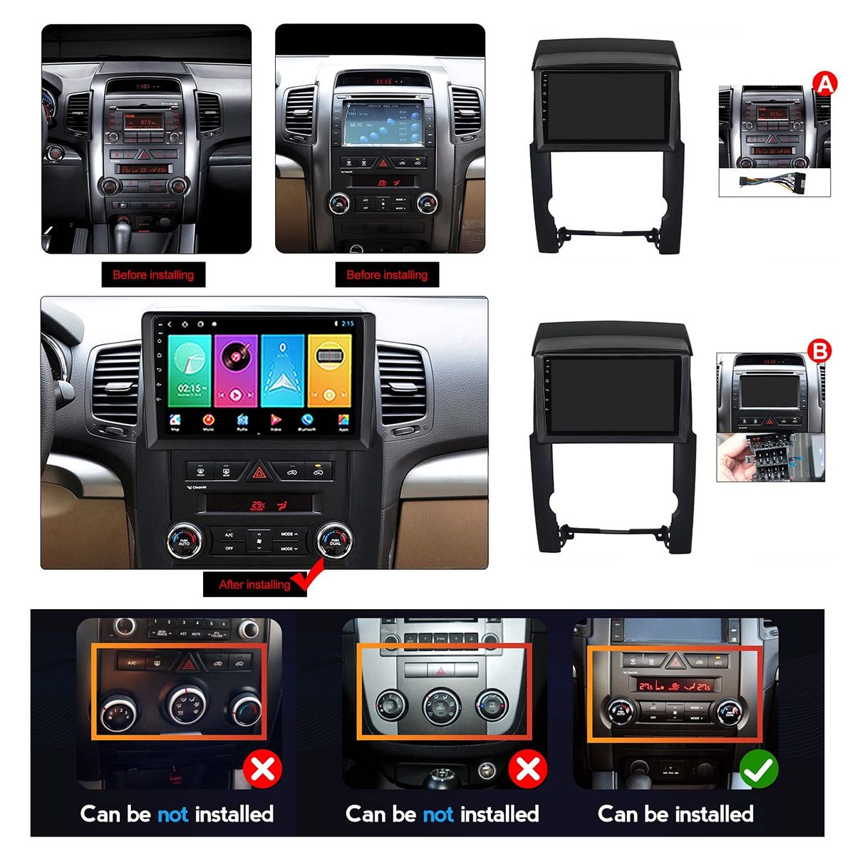 GENERICO - Autoradio Android Kia Sorento 2009-2012 cámara Gratis