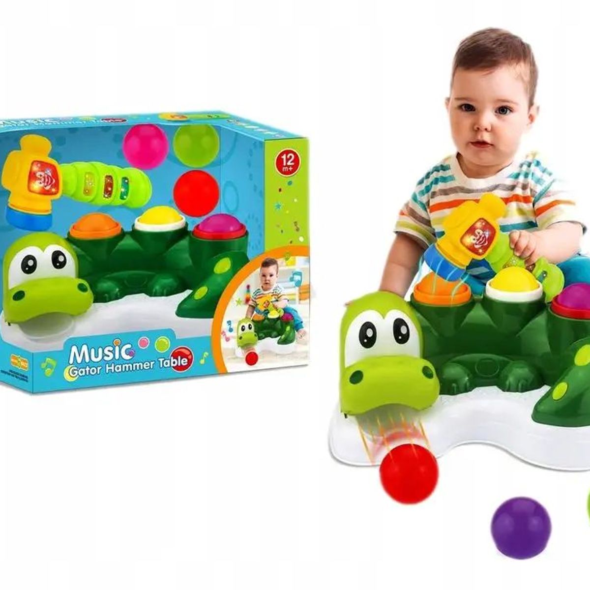 GENERICO - Juego De Estimulación Didáctico Cocodrilo Luz música Bebé