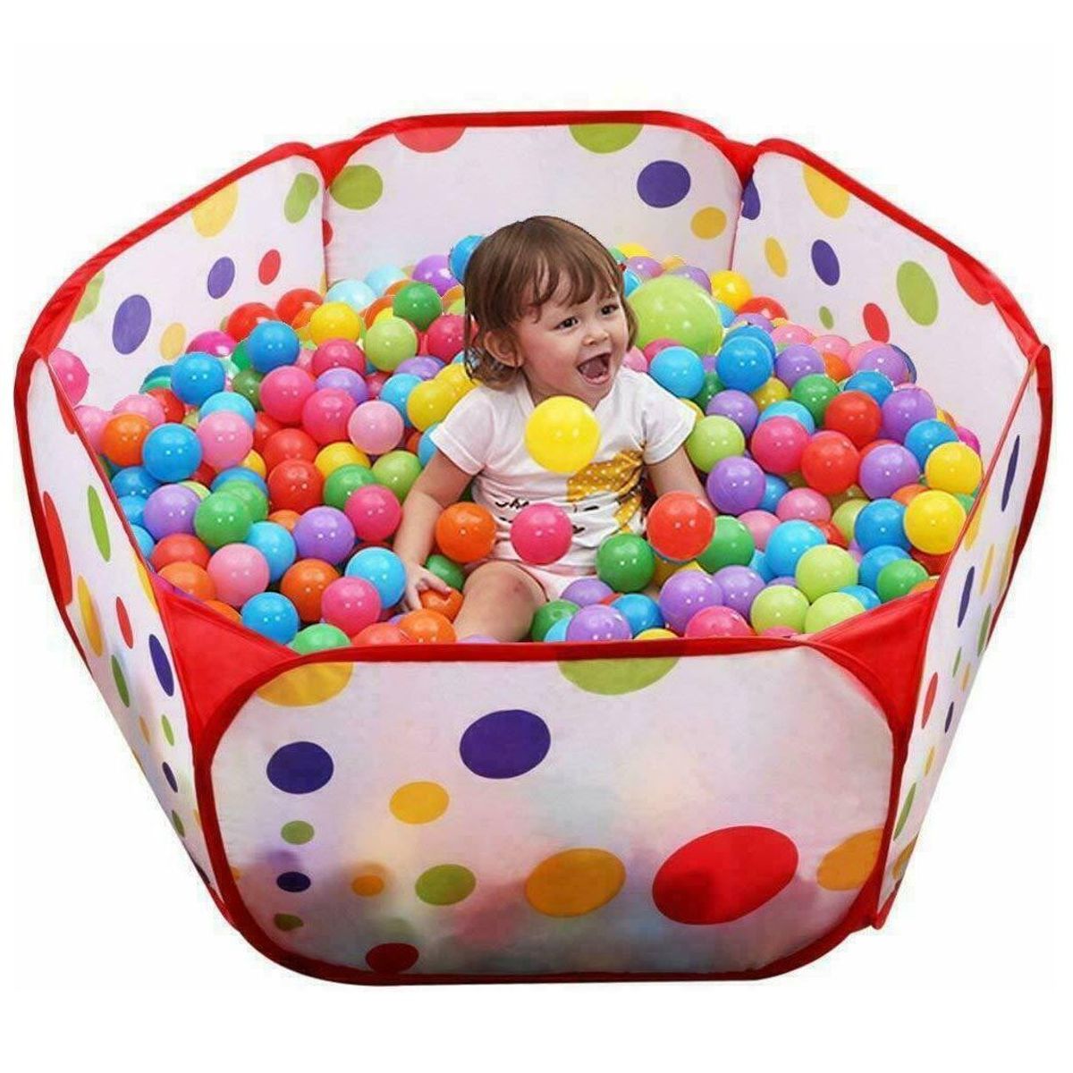 GENERICO - Piscina de Pelotas Plegable Niños Rojo y Blanco