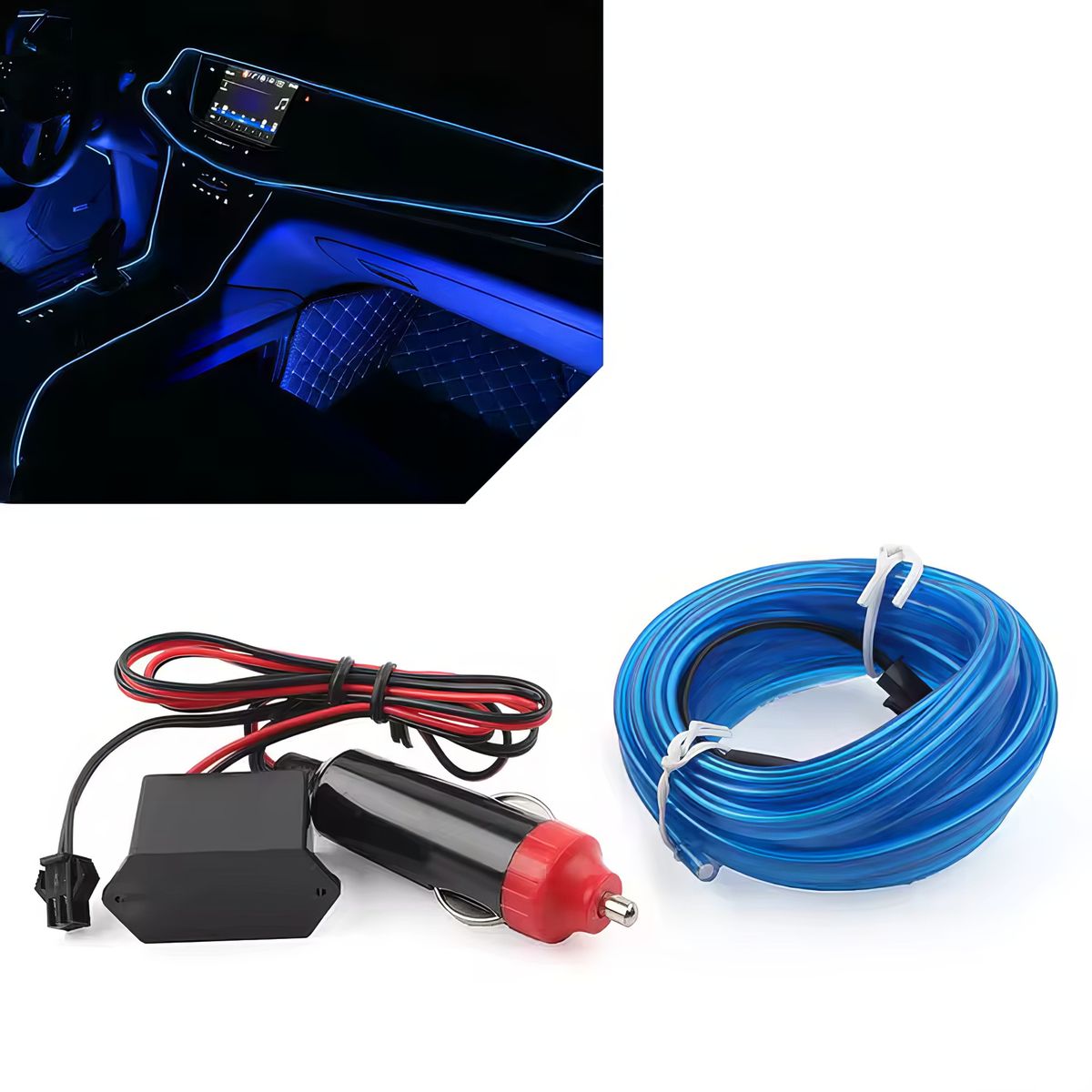 GENERICO - Luces Led en Tira Neón Para Tablero Auto Azul 5mts