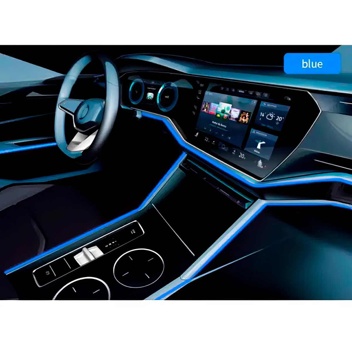 GENERICO - Luces Led en Tira Neón Para Tablero Auto Azul 5mts