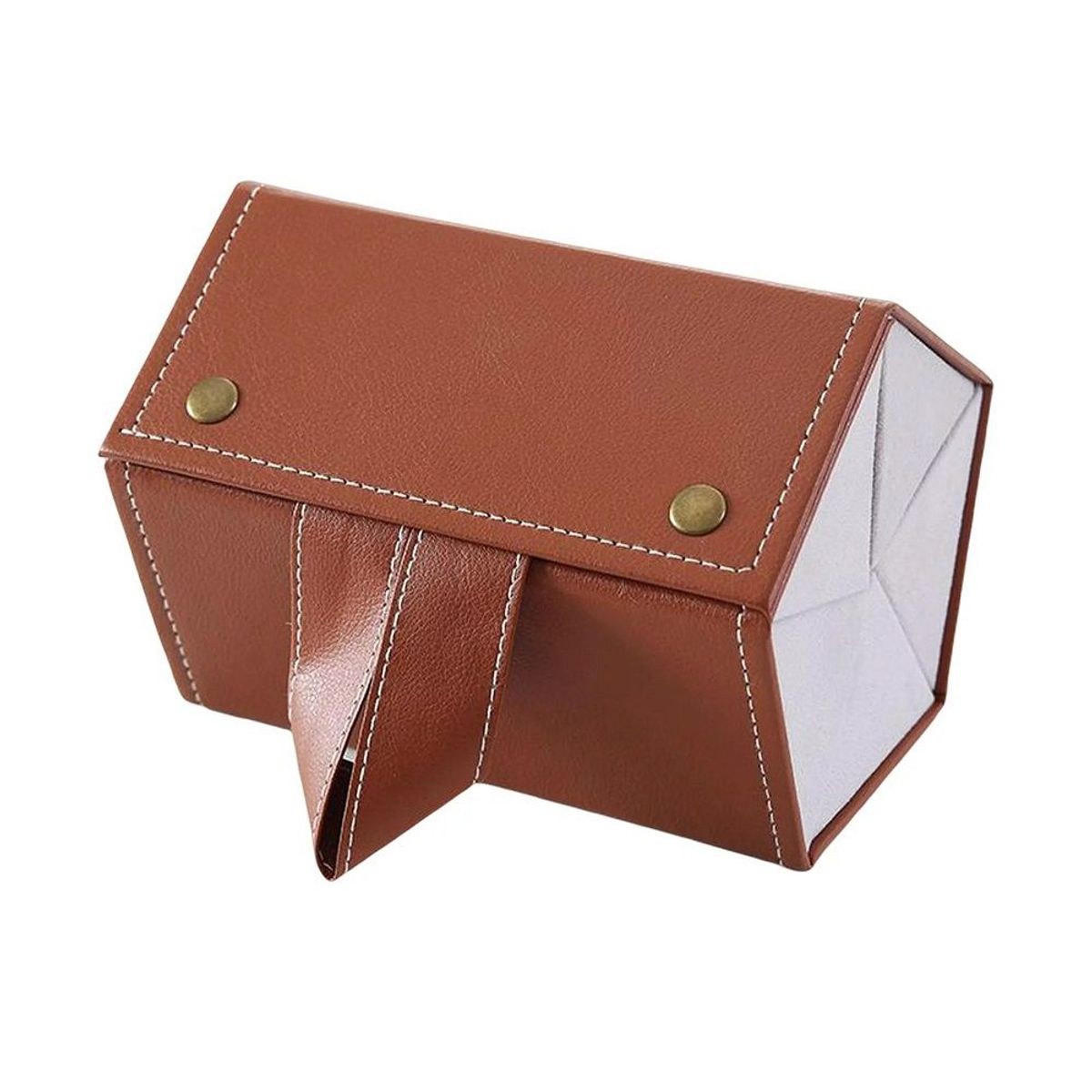 GENERICO - Organizador de Lentes Plegable con 6 Compartimientos  Color Marrón