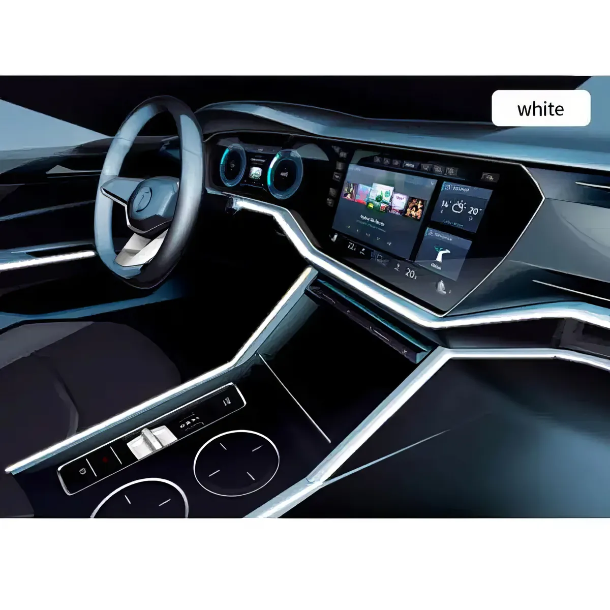 GENERICO - Luces Led en Tira Neón Para Tablero Auto Blanco 5mts