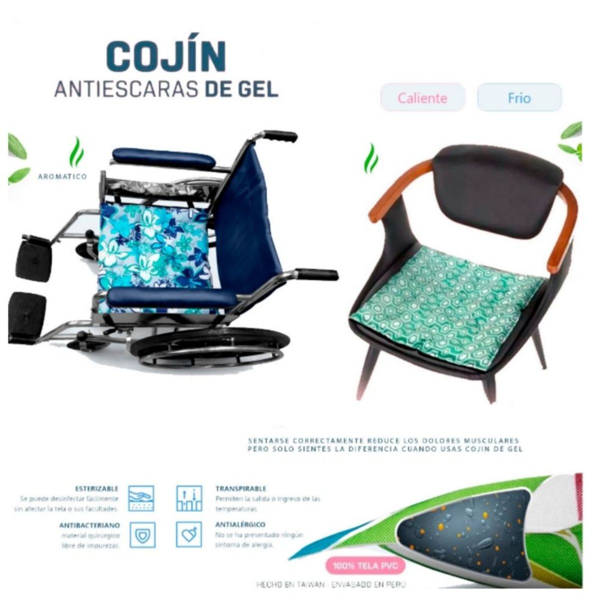 GENERICO - Cojín Asiento Gel Almohada para Sentarse Alivia Hemorroides
