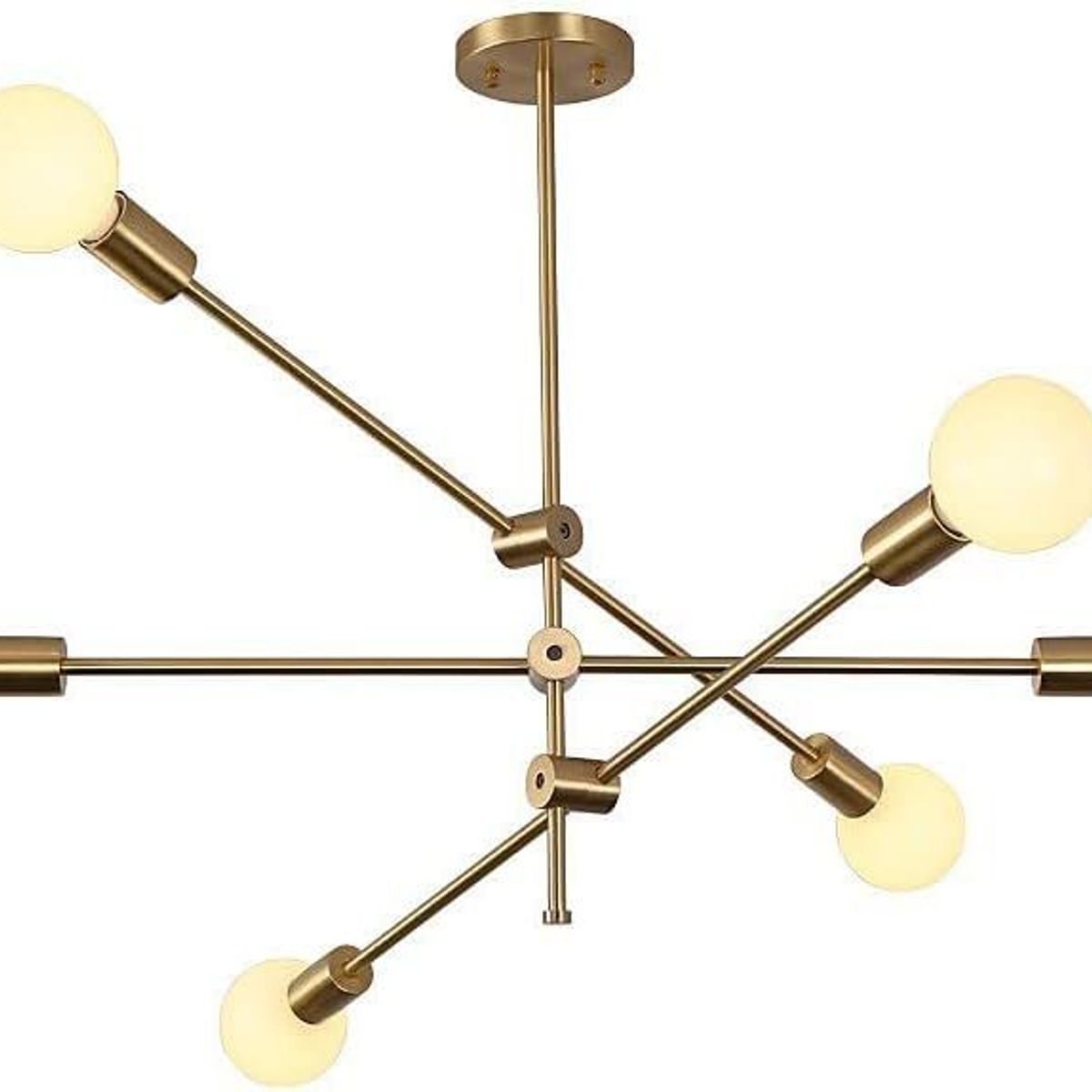 GENERICO - Lámpara colgante modelo araña color dorado - Incluye 6 focos