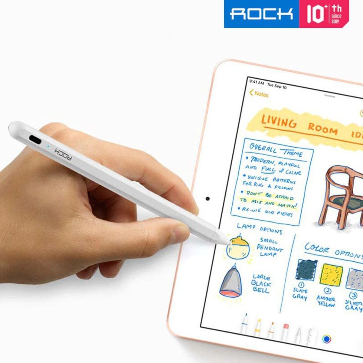 ROCK - Rock Active Pencil para Apple iPad Pro, Air, iPad 9na, Xiaomi Pad 6