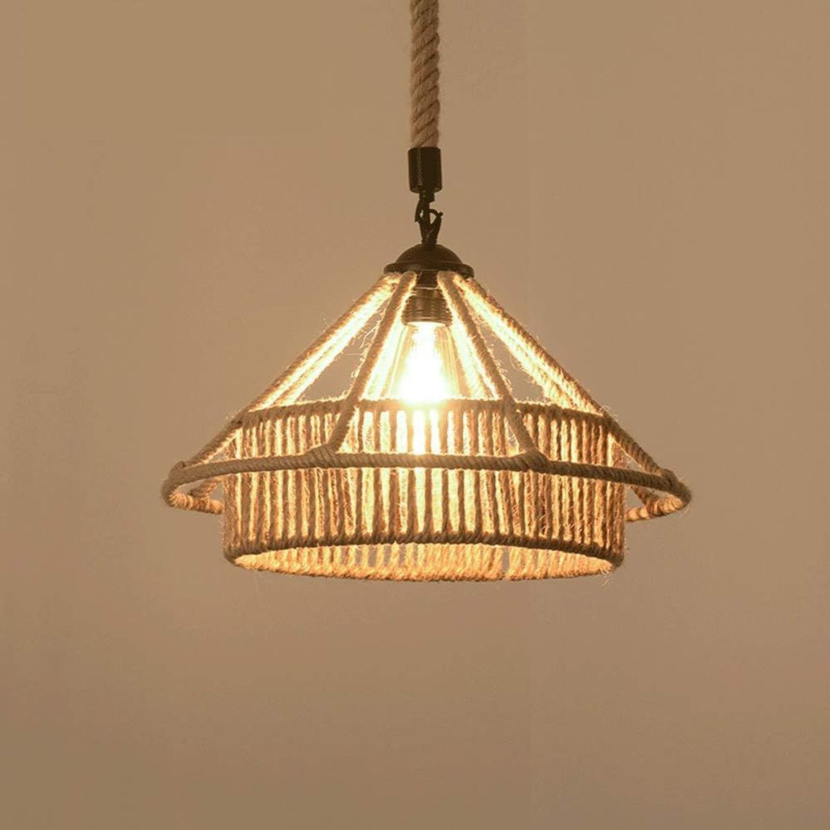 GENERICO - Lámpara colgante de cuerda de Sisal