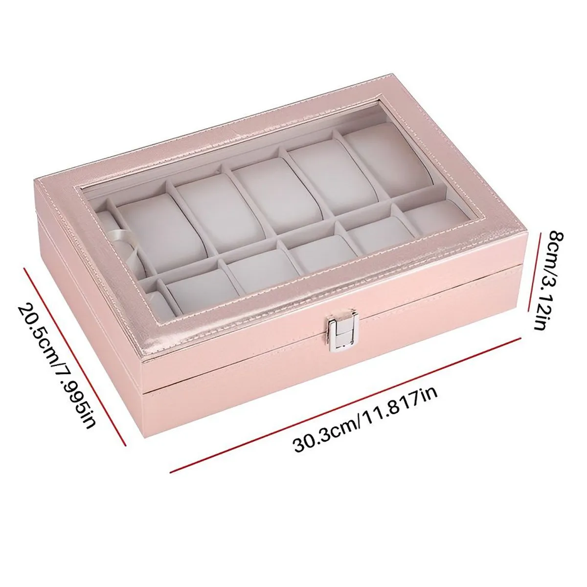 GENERICO - Organizador Para 12 Relojes Color Oro Rosa