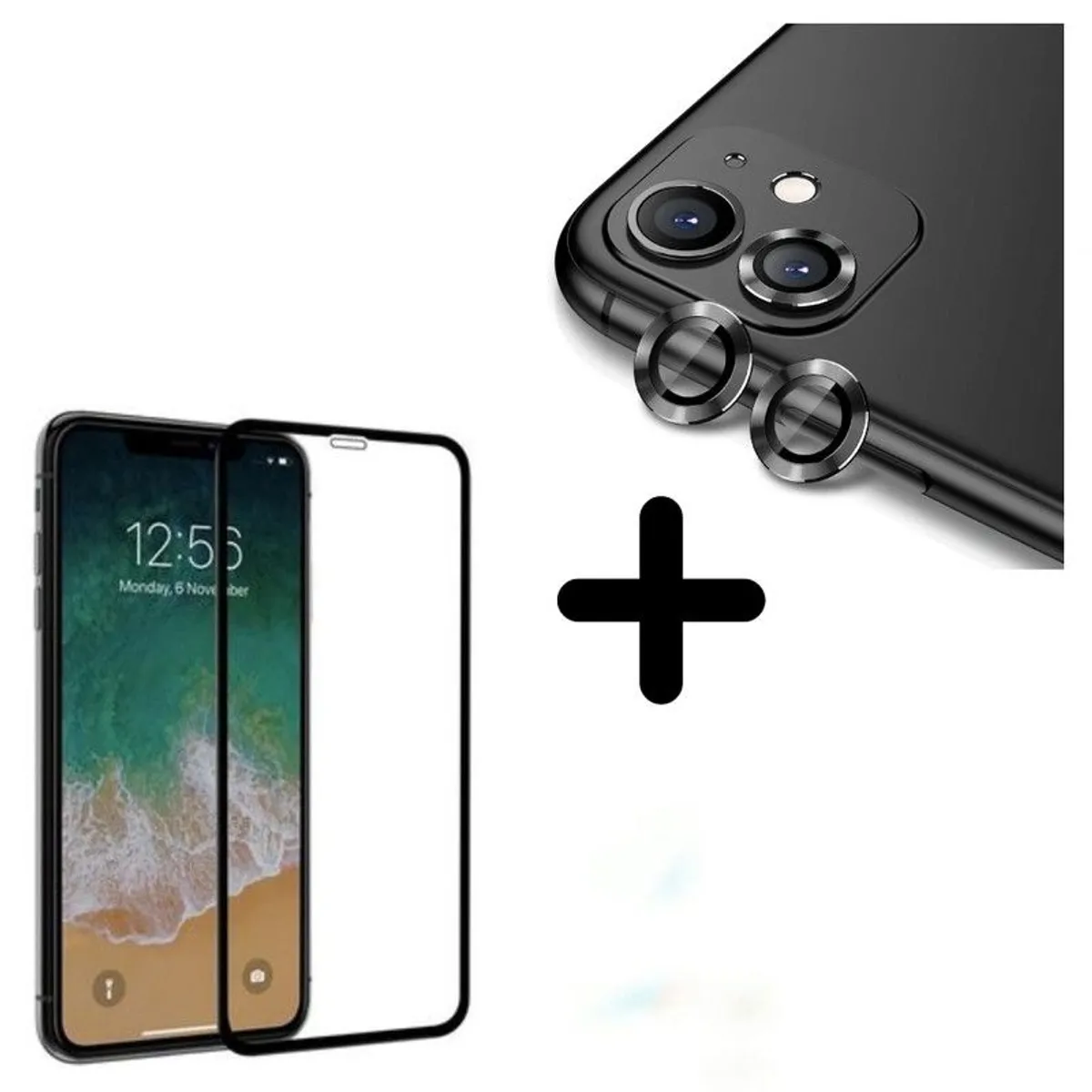 GENERICO - Vidrio Camara  Iphone 13 + Vidrio Pantalla - Negro
