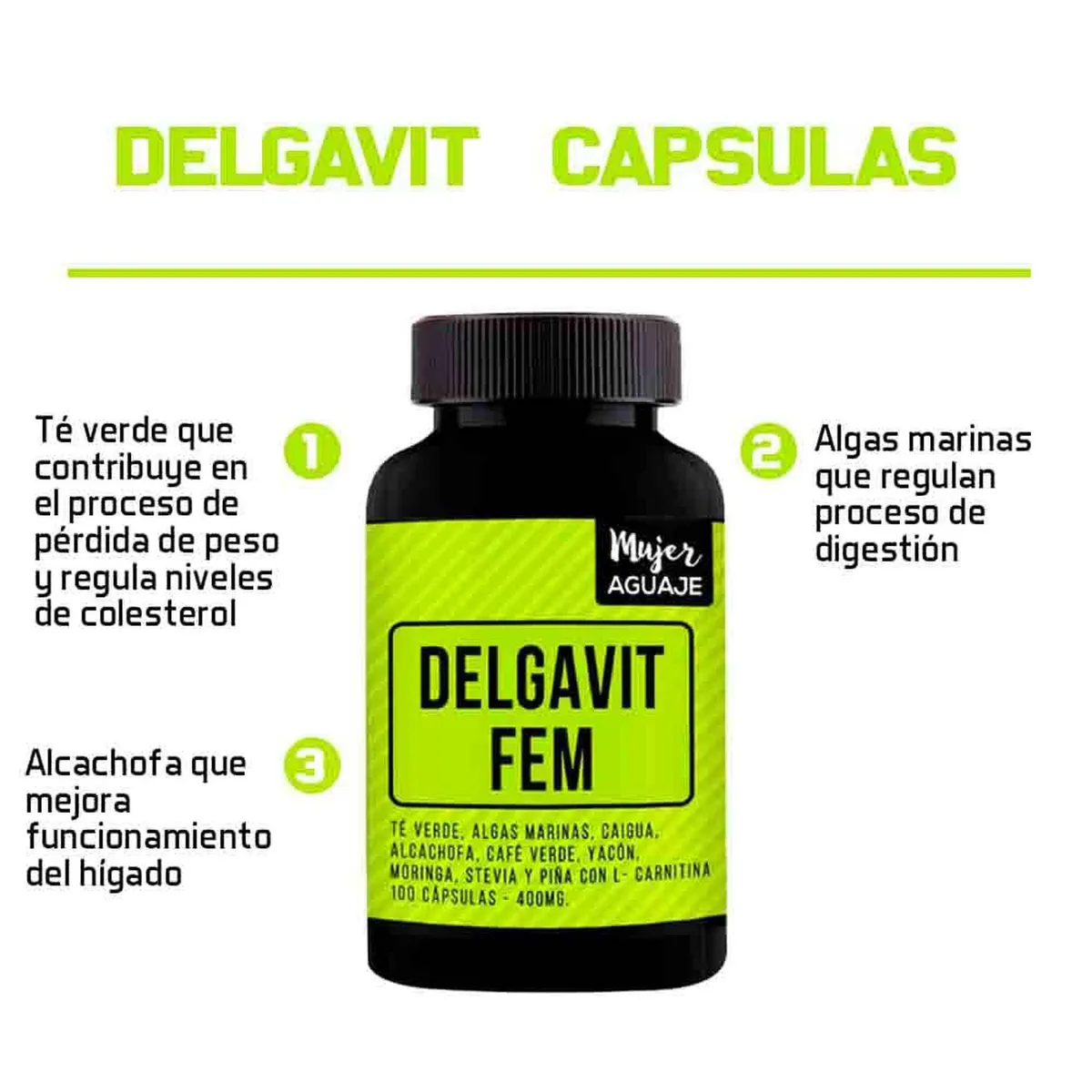 MUJER AGUAJE - Delgavit Fem 400mg Mujer Aguaje Cápsulas