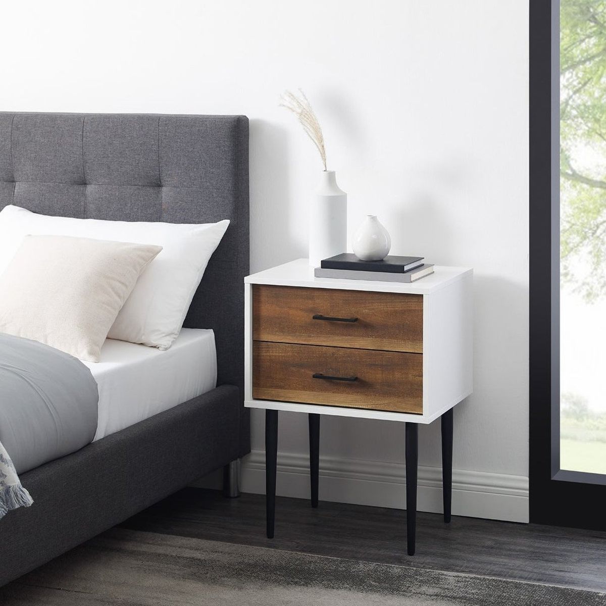 VENTITAS HOME - Velador Vintage Cala Ventitas Perú Blanco y Bellota