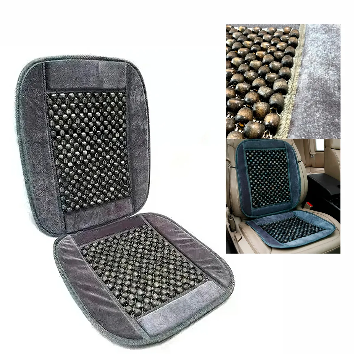 GENERICO - Respaldar de Auto Antitranspirante Acolchando Gris