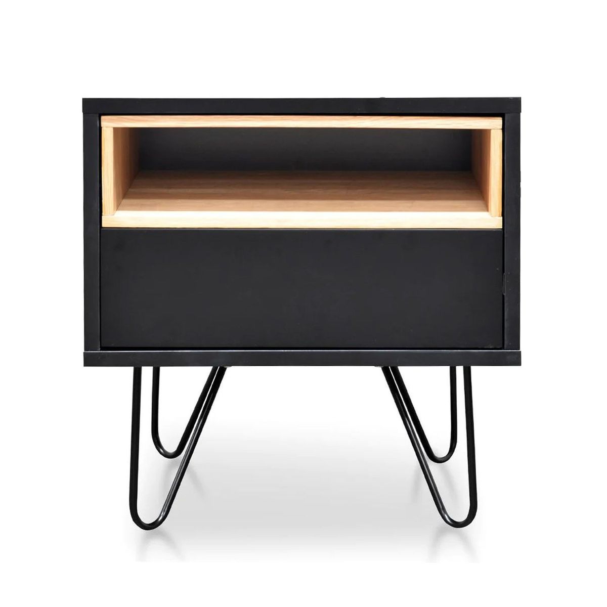 VENTITAS HOME - Velador Minimalista Lyana Ventitas Home Negro y Haya