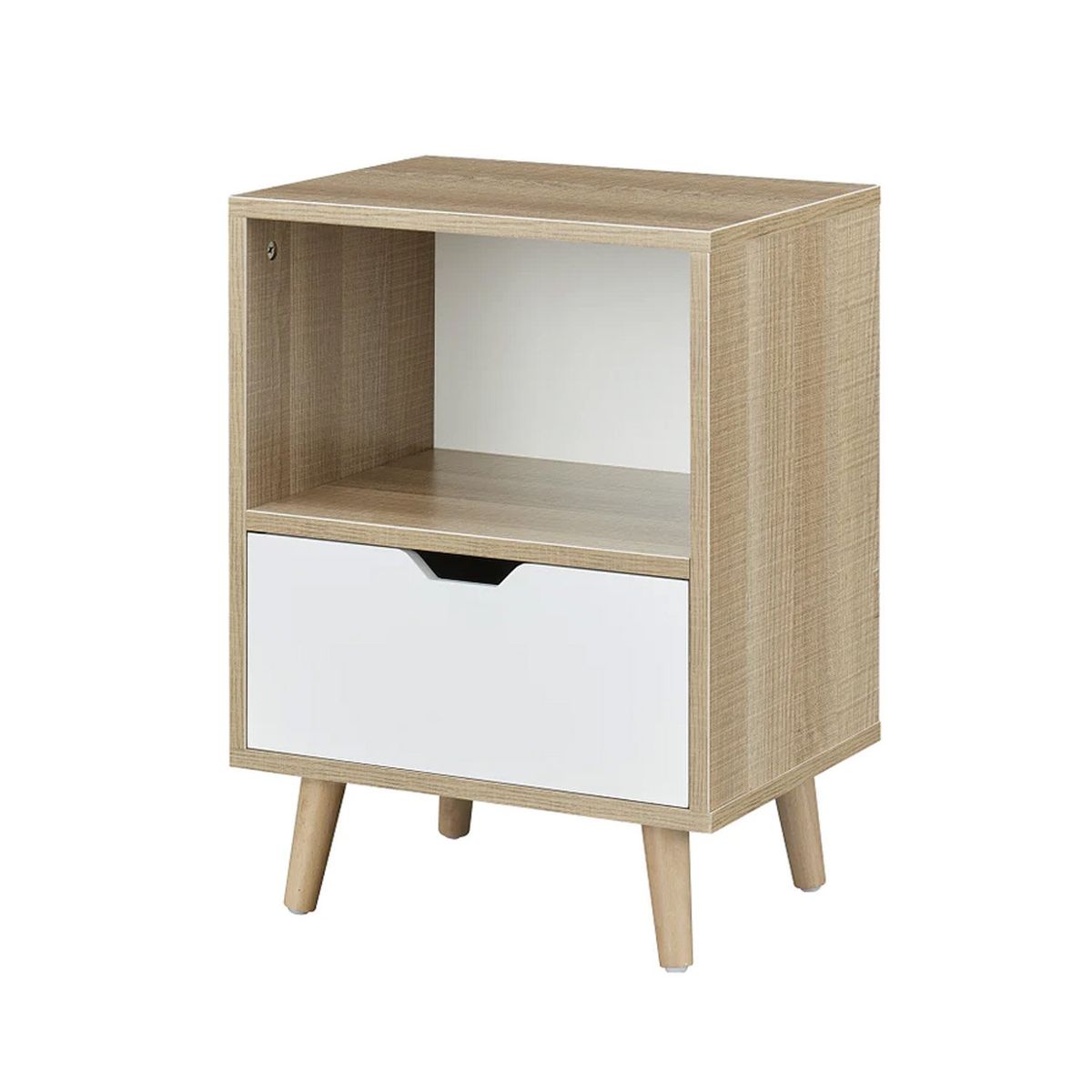 VENTITAS HOME - Velador Vintage Julia 1 Cajón Ventitas Home Duna y Blanco