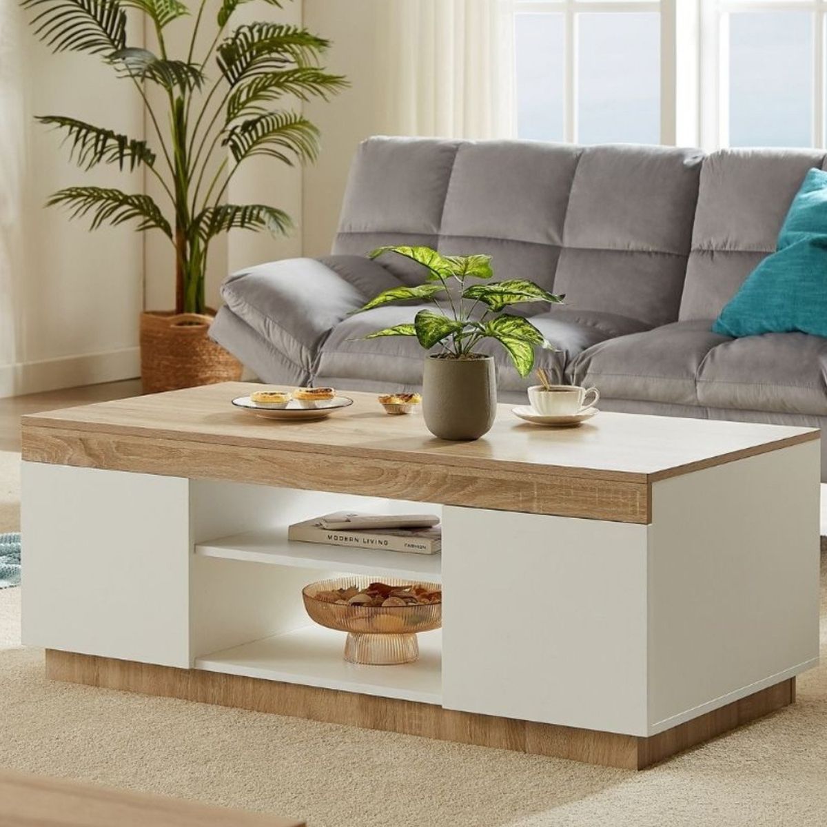 VENTITAS HOME - Mesa de Centro Catriona Ventitas Perú Blanco y Duna