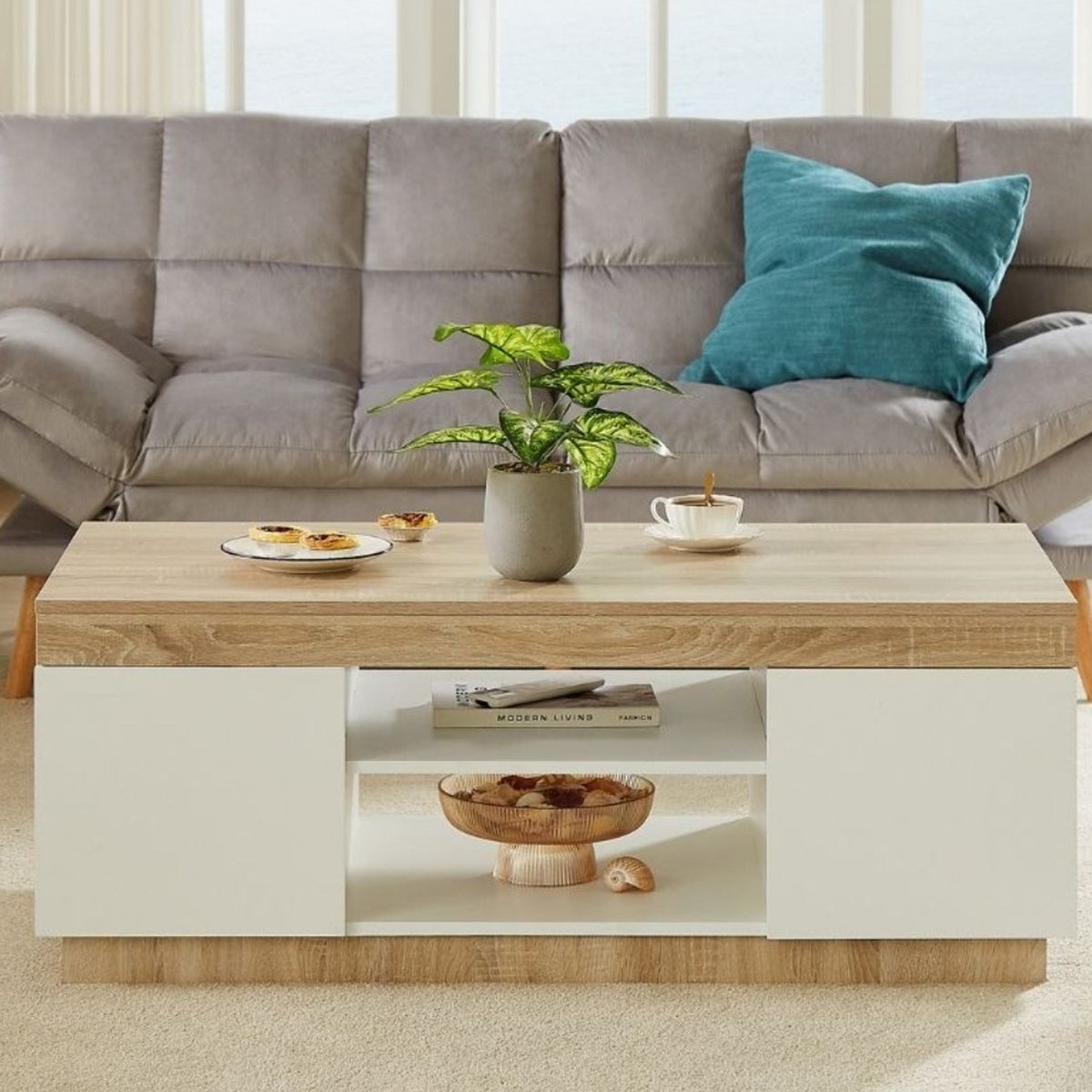 VENTITAS HOME - Mesa de Centro Catriona Ventitas Perú Blanco y Duna