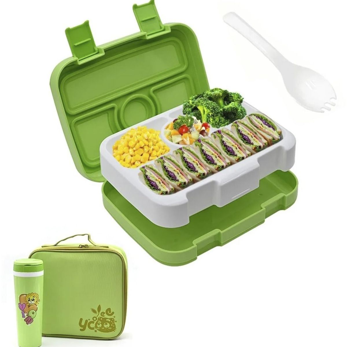 GENERICO - Lonchera tipo bentgo - tomatodo antifluidos y bolso térmico