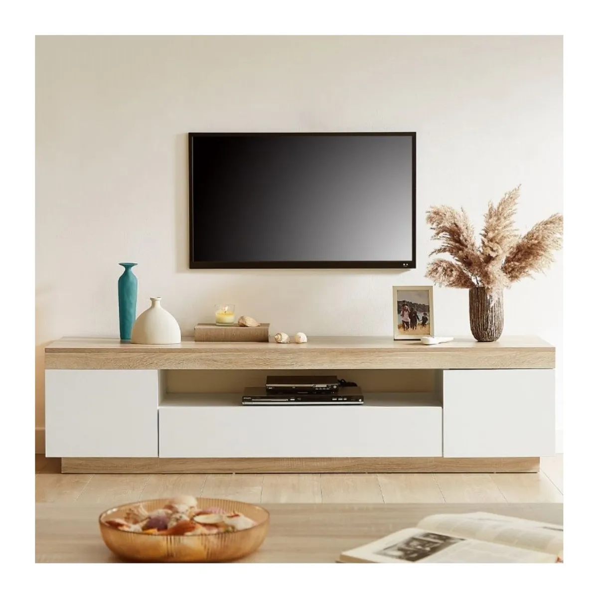 VENTITAS HOME - Mesa De Tv Ventitas Home Catriona 75 BlancoDuna