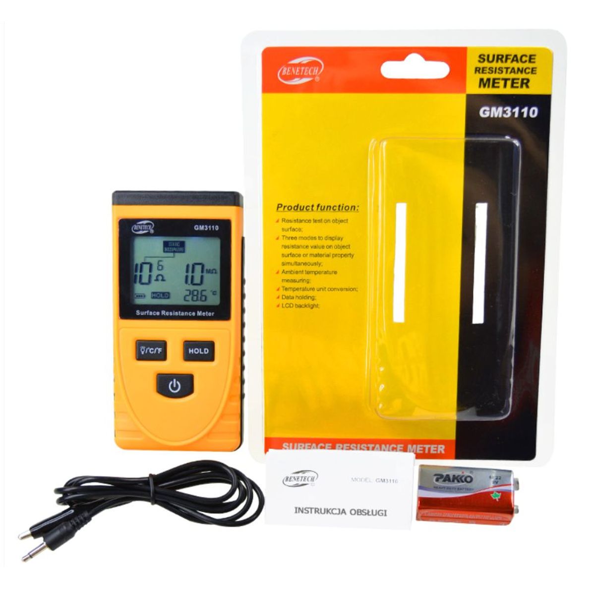 BENETECH - Medidor de Resistencia Superficial - BENETECH GM3110