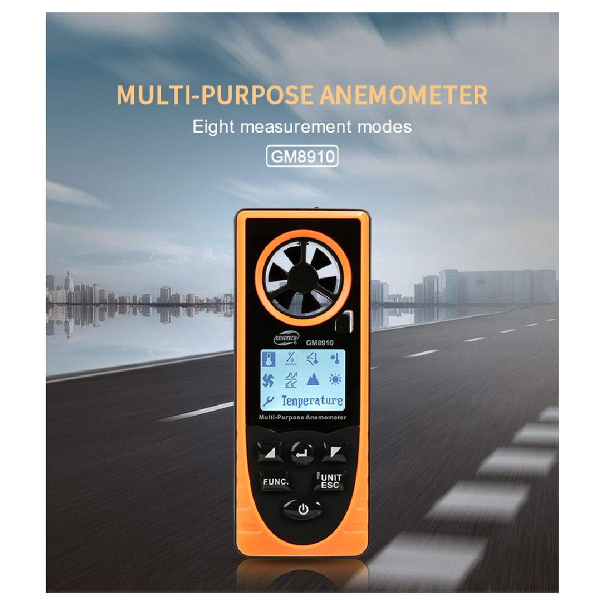 BENETECH - Anemómetro Multiusos Multiparámetro 8 En 1 - BENETECH GM8910