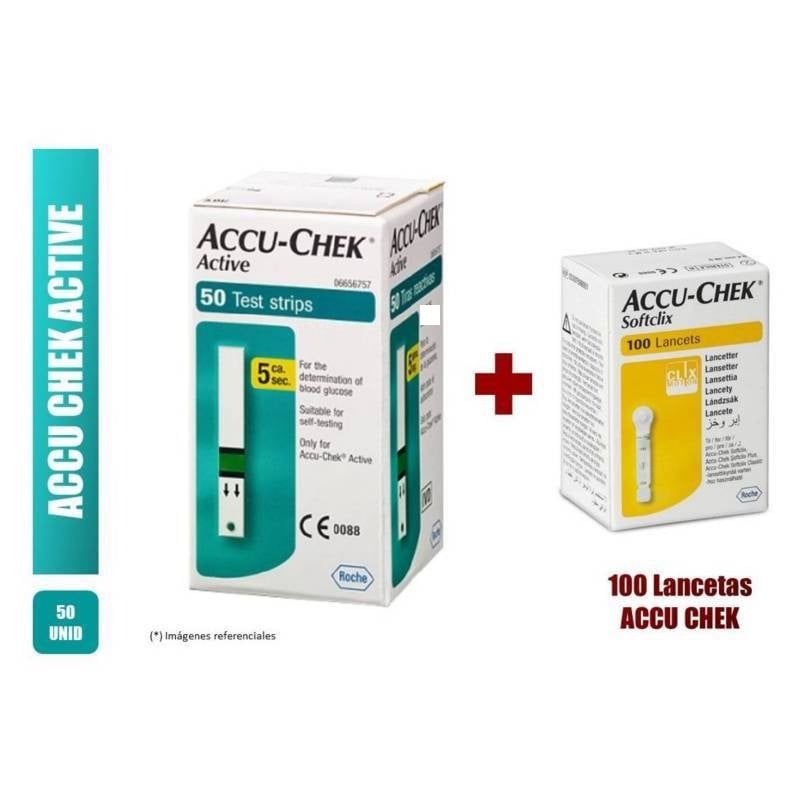 GENERICO - Tiras Accu-Check ACTIVE 50 UND MAS 100 LANCETAS