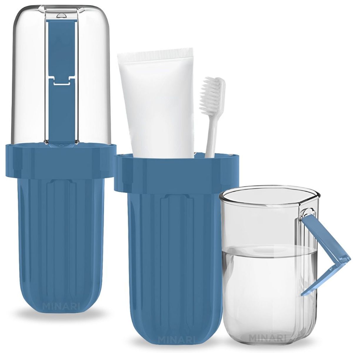 MINARI - Organizador Protector Porta Cepillos de Dientes para Viaje Elegante AZ J31
