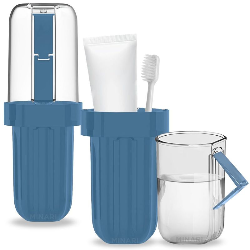 MINARI - Organizador Protector Porta Cepillos de Dientes para Viaje Elegante AZ J31