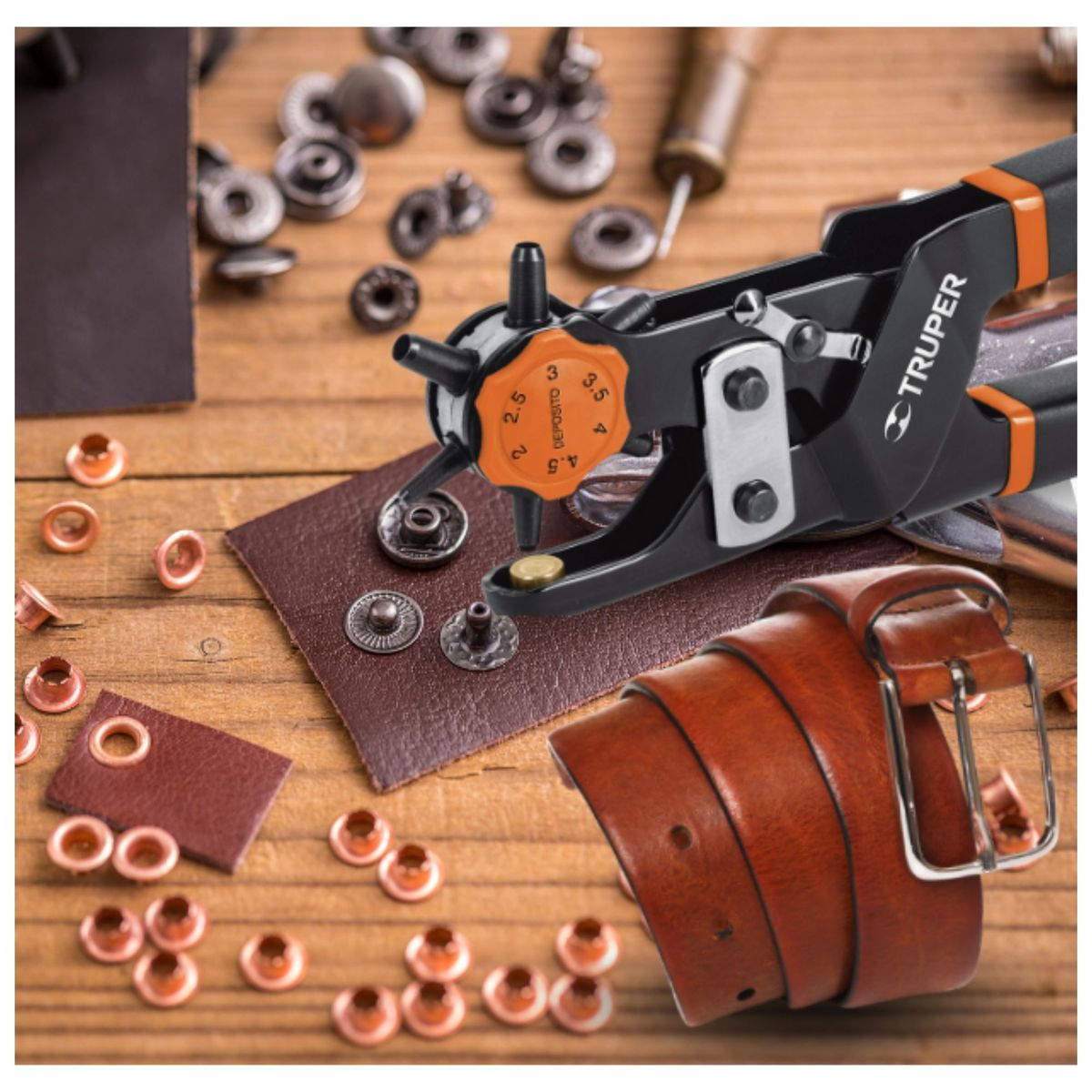 TRUPER - Pinza sacabocados 9P mango de PVC profesional Truper