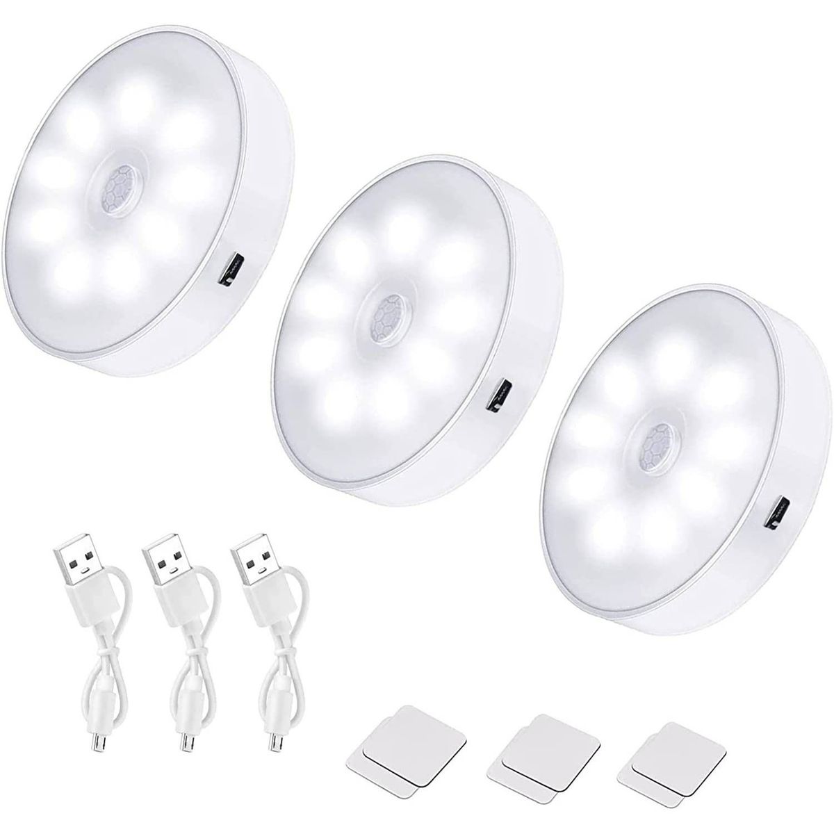GENERICO - Luces LED con Sensor de Movimiento 3Pcs