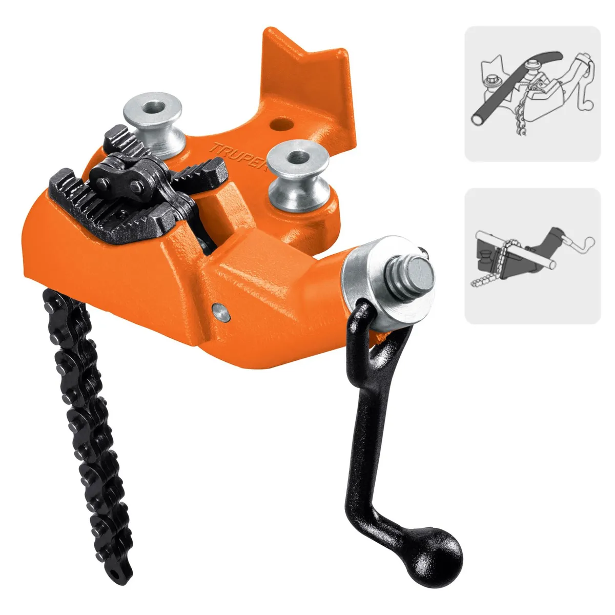 TRUPER - Prensa cadena para tubo 2-12 cuerpo de hierro nodular