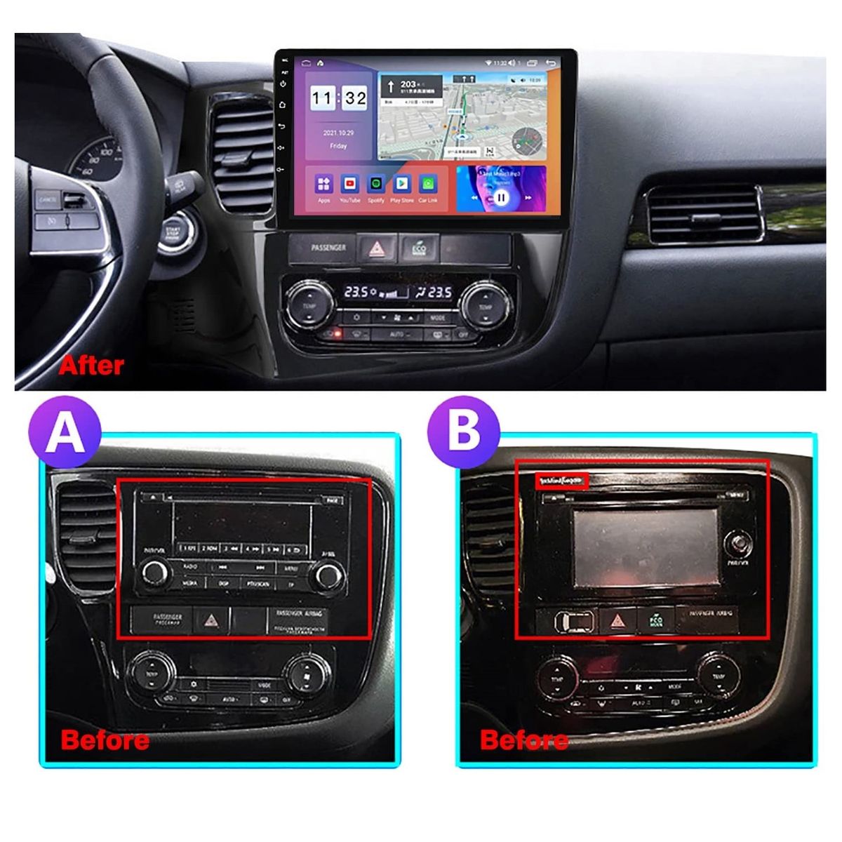 GENERICO - Autoradio Android Mitsubishi Outlander 2013-2018 cámara Gratis